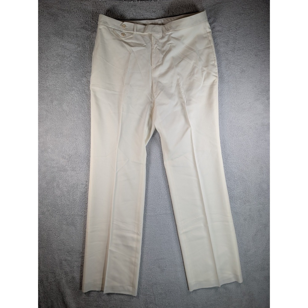 Polo Ralph Lauren Wool Pants Olympic USA Team Men 38 Unhemmed Cream 2008 Beijing